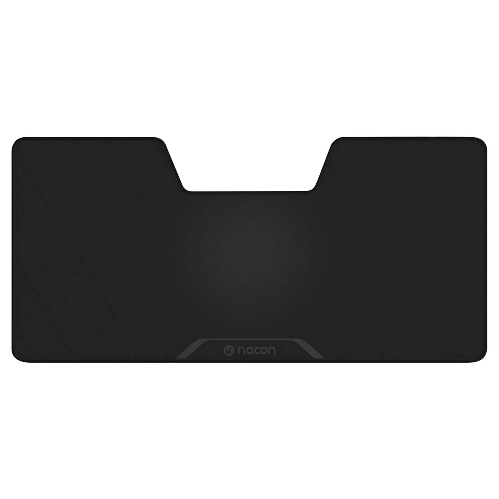 Czarna podkładka pod mysz z wycięciem u góry. Nazwa marki 'nacon' znajduje się na dole.