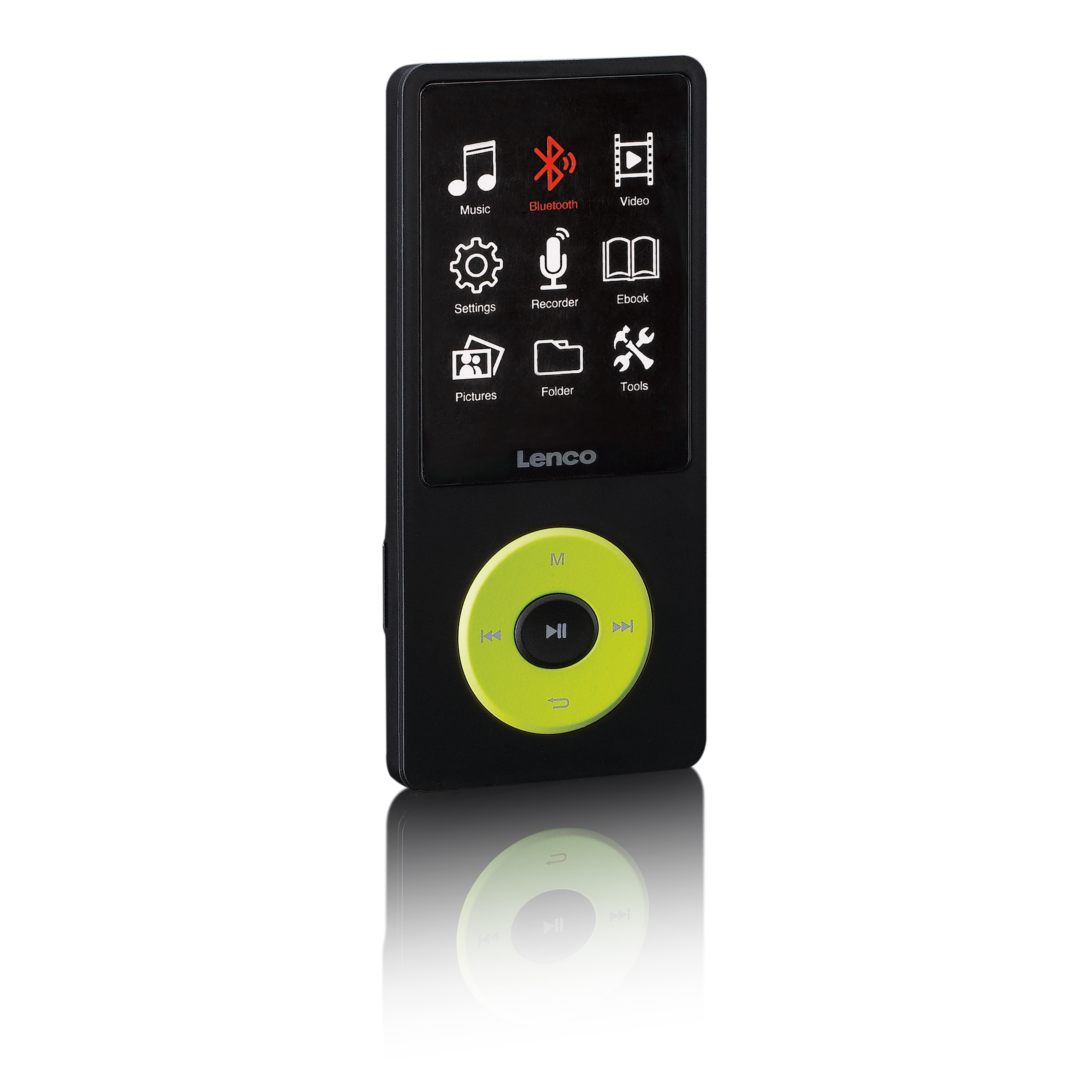 LENCO Xemio-860GN Lecteur MP3/MP4 8 GB, Noir,Citron vert