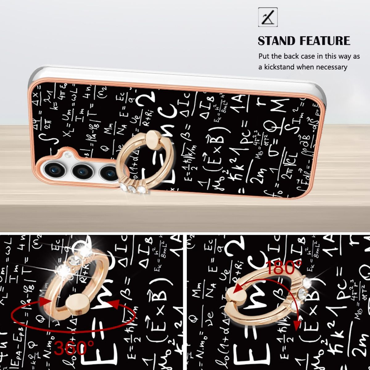 Feel / Design Backcover, + Hülle TPU Druck Ring, mit FE, S23 Samsung, Schwarz Galaxy PC WIGENTO