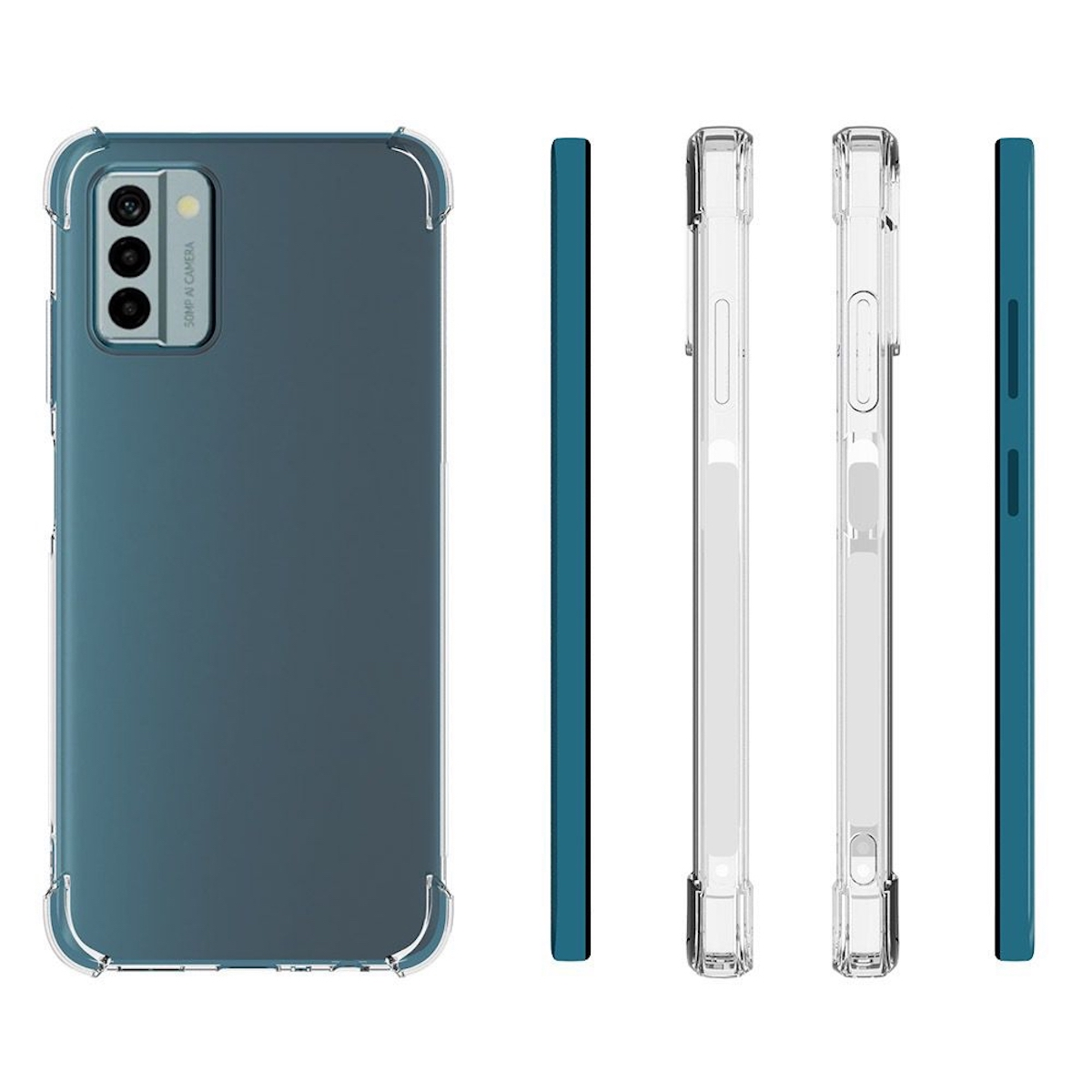 Hülle Backcover, 4G, Nokia, WIGENTO Ecken dünn verstärkte Transparent G22 TPU robust, Silikon Schock 1x