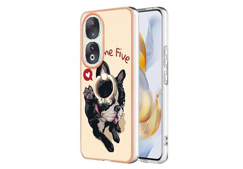 WIGENTO TPU / PC Design Feel Hülle + Ring, Backcover, Honor, 90 5G, Weiß  mit Druck