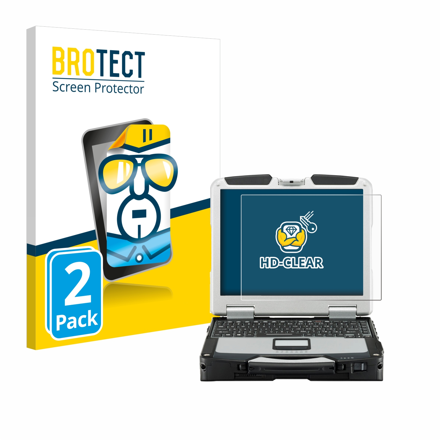 BROTECT 2x klare Schutzfolie(für Ruggedized) Full Toughbook CF-31 Panasonic