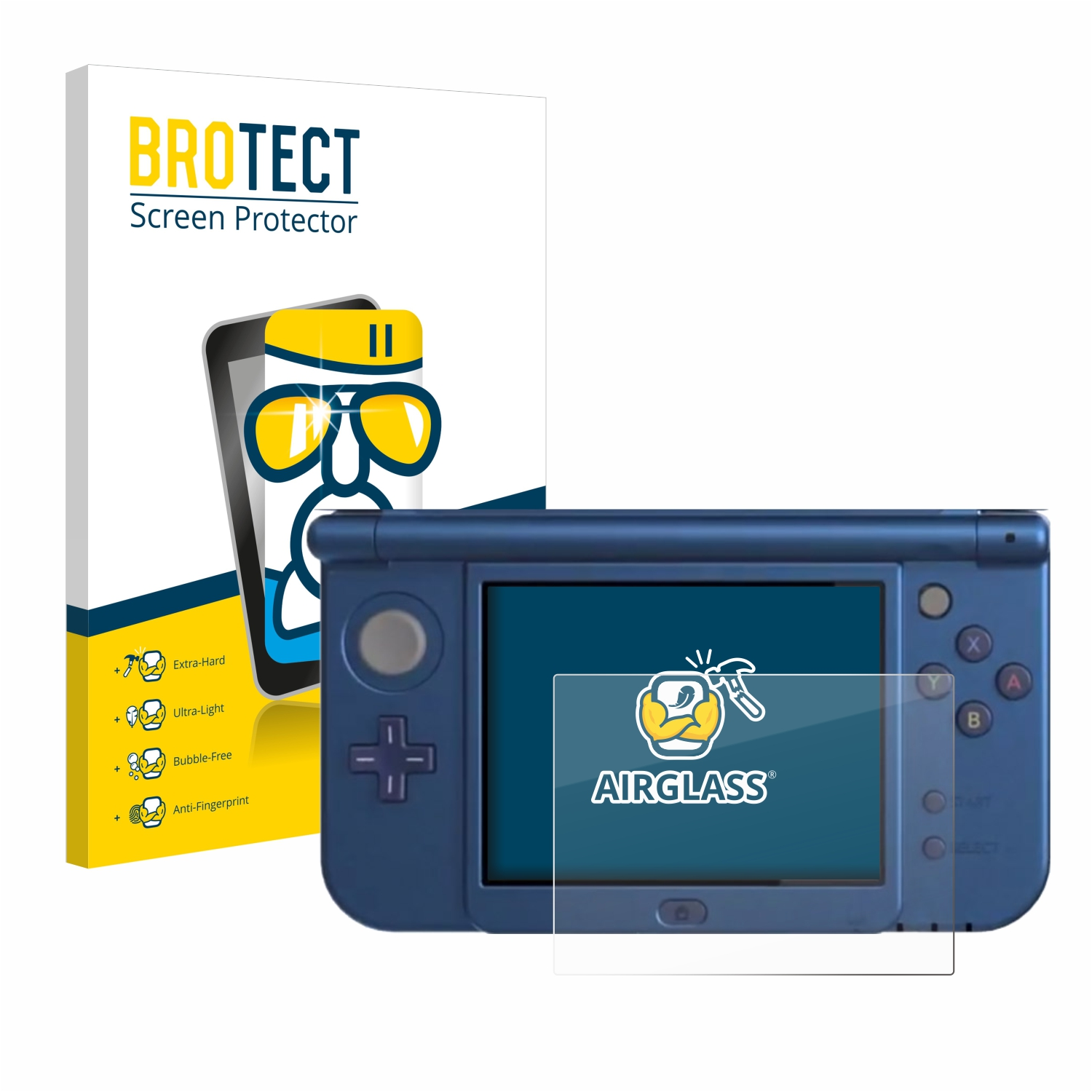 BROTECT Airglass klare (Unteres 3DS New Nintendo XL Display)) Schutzfolie(für