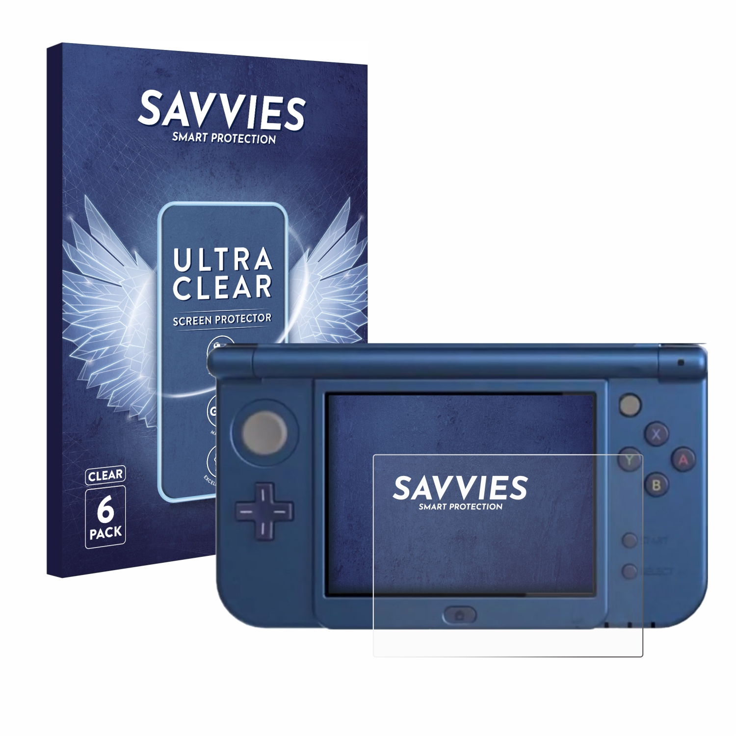 SAVVIES 6x klare Schutzfolie(für Nintendo (Unteres New 3DS XL Display))
