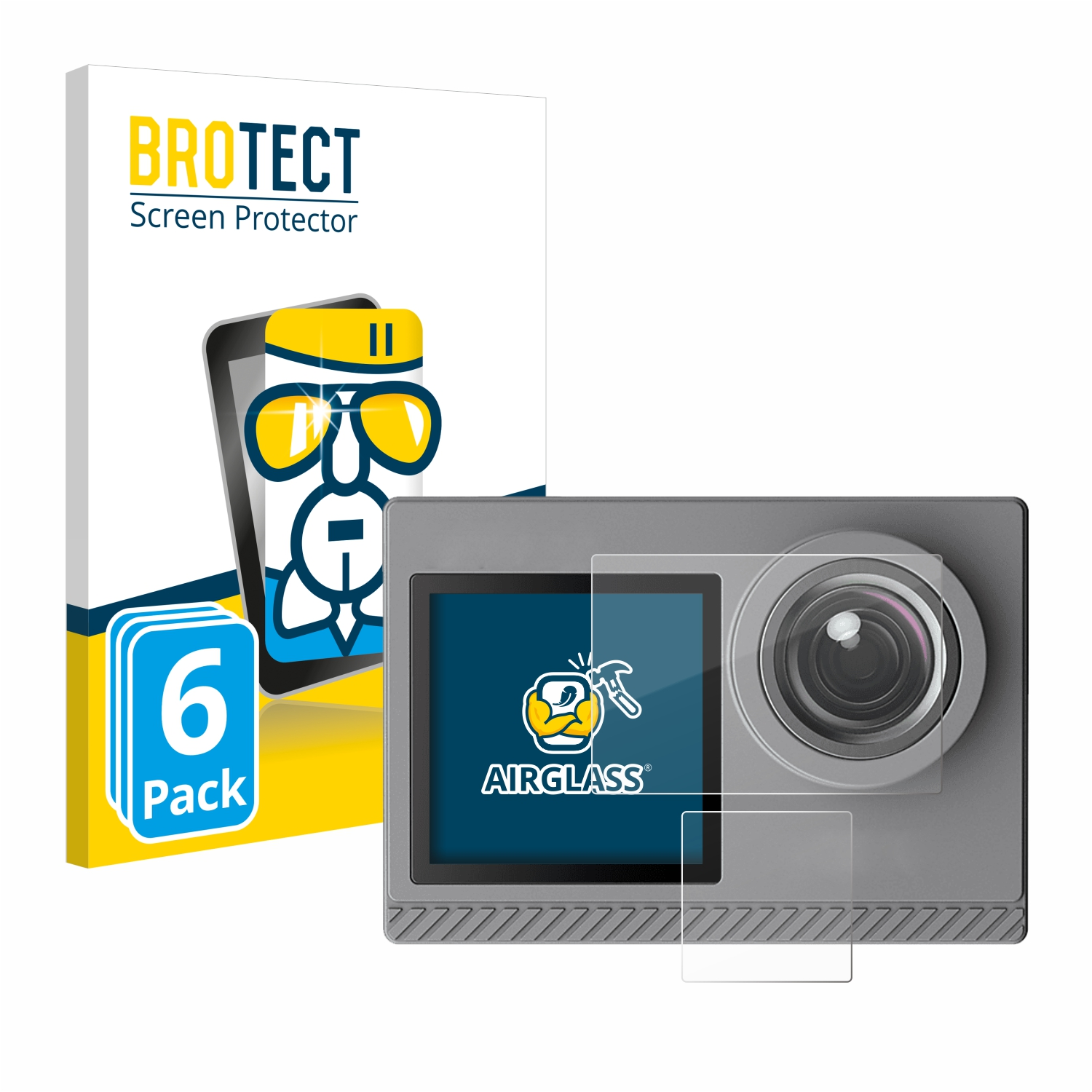 Brave 6x Pro) Airglass klare Schutzfolie(für Akaso BROTECT 4