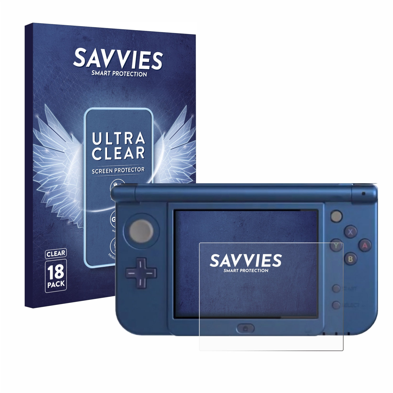 Display)) SAVVIES 18x (Unteres Schutzfolie(für Nintendo New klare 3DS XL