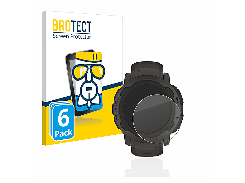 BROTECT 6x Airglass klare Schutzfolie(für Garmin Instinct 2)