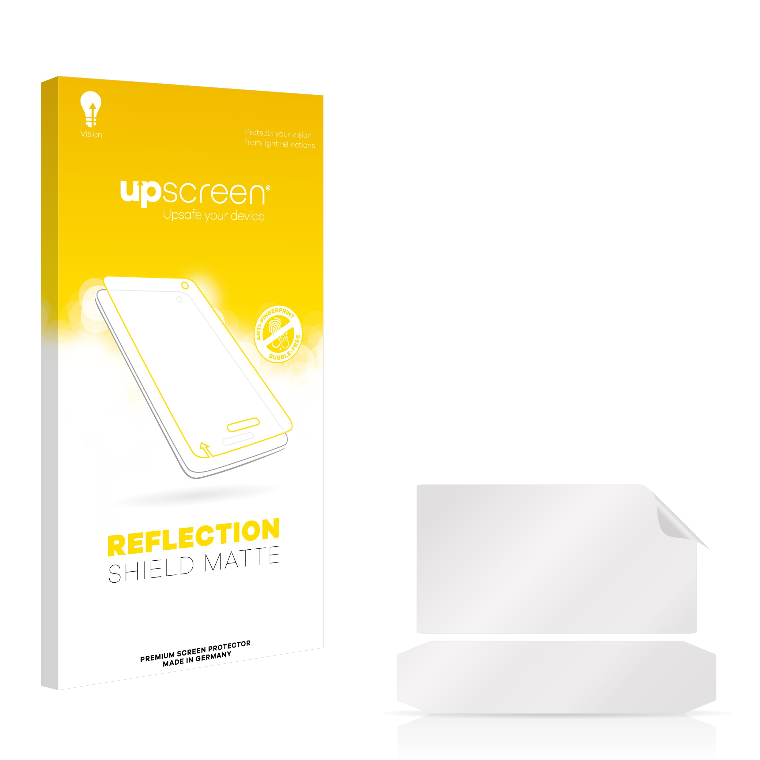 Weiß-gelbe Displayschutzfolienverpackung und Schutzfolie auf weißem Hintergrund.