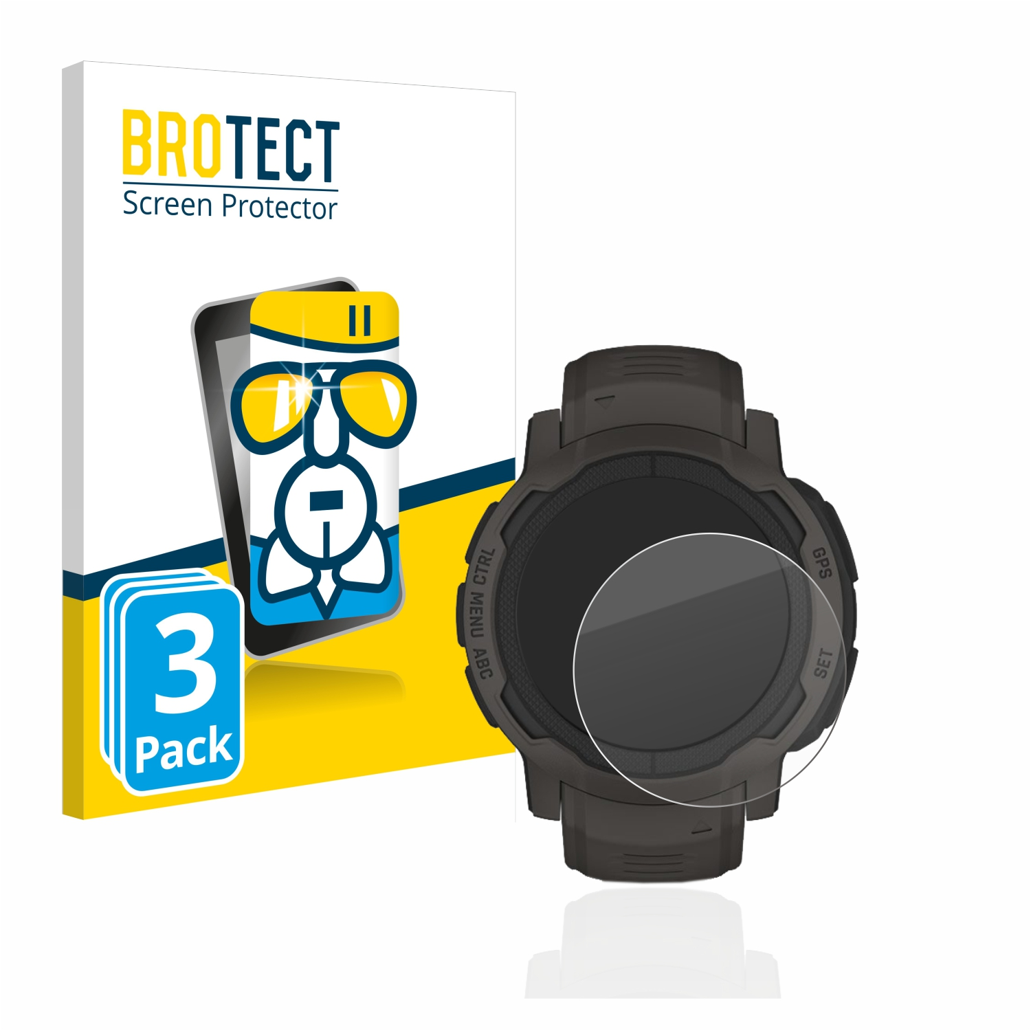 BROTECT 3x Airglass Garmin Schutzfolie(für Instinct klare 2)