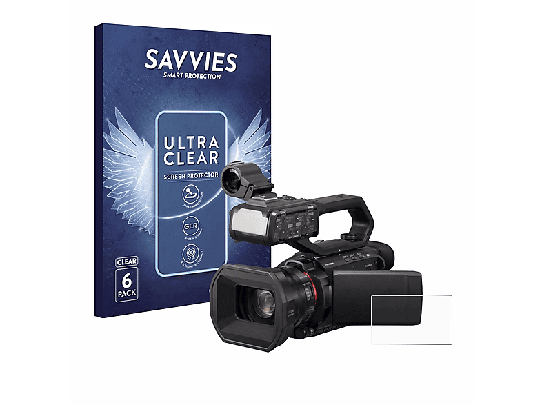 SAVVIES 6x klare Schutzfolie(für Panasonic HC-X1500)