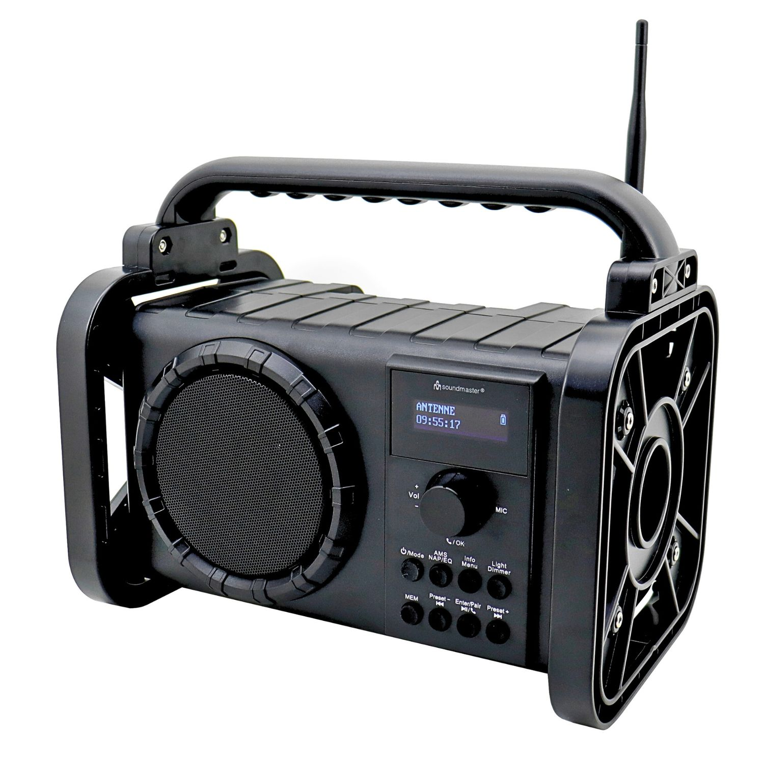 SOUNDMASTER DAB80SW Baustellenradio, DAB+, schwarz AM, FM