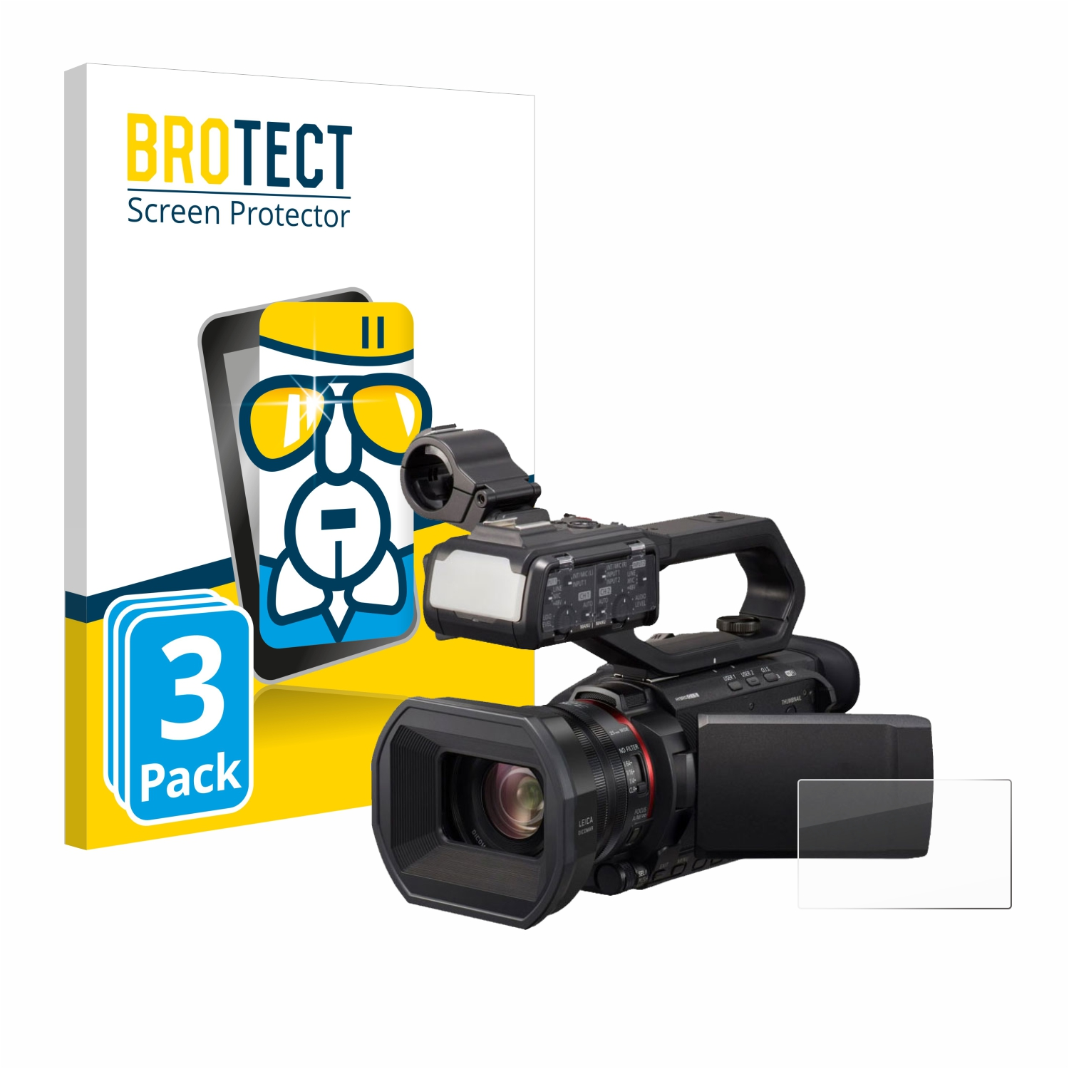 3x BROTECT HC-X1500) Airglass Panasonic klare Schutzfolie(für