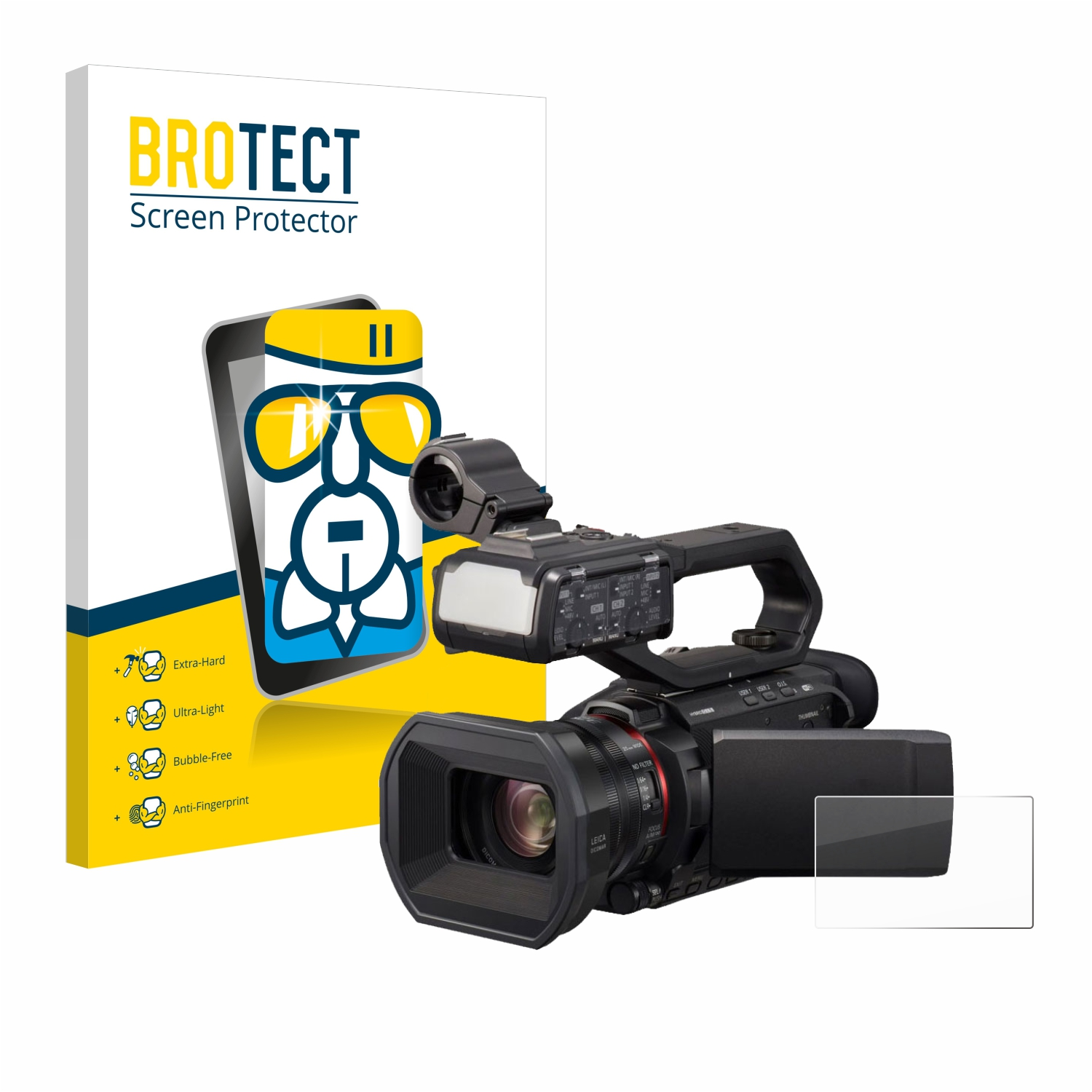 BROTECT Airglass klare Schutzfolie(für Panasonic HC-X1500)