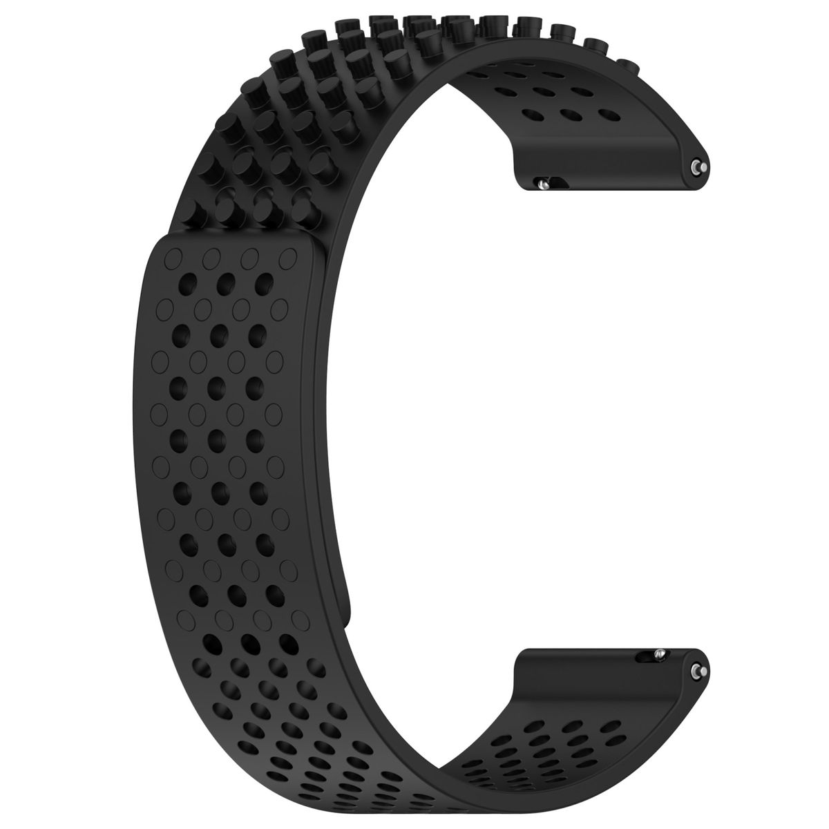 Venu 3D Garmin, Silikon Atmungsaktives Armband, 22mm, Punkte WIGENTO 3 Ersatzarmband, Schwarz
