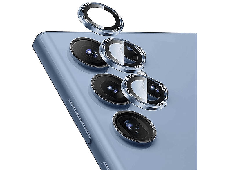 WIGENTO Aluminium Ring Back Kamera + H9 Hart Glas Film Schutzglas(für Samsung Galaxy S23 FE 5G)