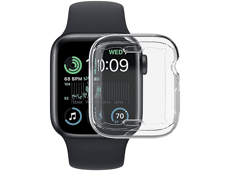 WIGENTO Schock TPU Silikon Hülle Smartwatchhülle(für Apple Watch SE 2023 / 2022 44mm)
