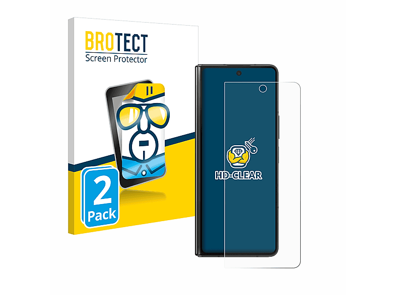 BROTECT 2x klare Fold 5) Z Galaxy Samsung Schutzfolie(für