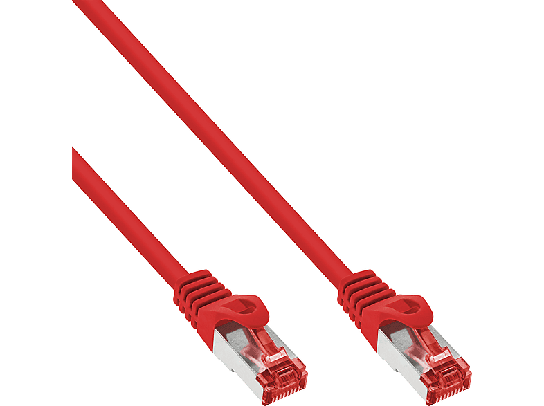 INLINE InLine® Patchkabel, S/FTP (PiMf), Cat.6, 250MHz, PVC, Kupfer, rot,, Patchkabel, 0,25 m