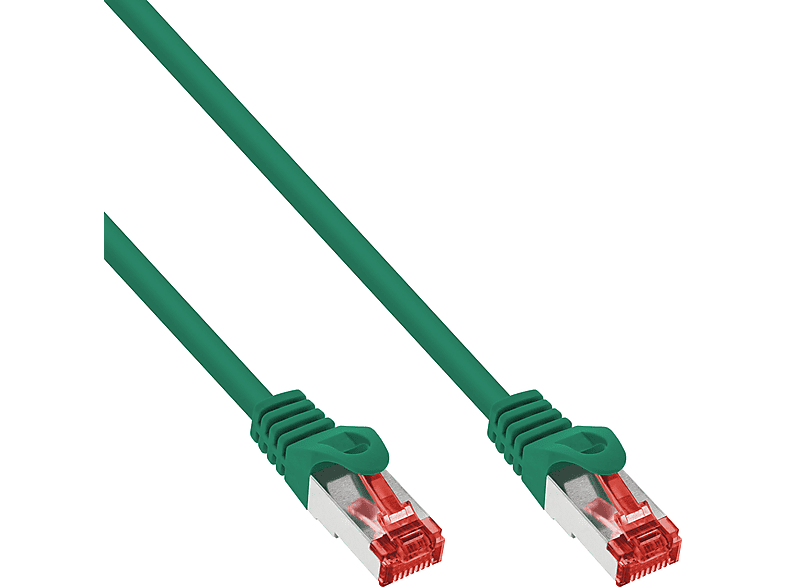 INLINE InLine® Patchkabel, S/FTP (PiMf), Cat.6, 250MHz, PVC, CCA, grün, 10m, Patchkabel, 10 m