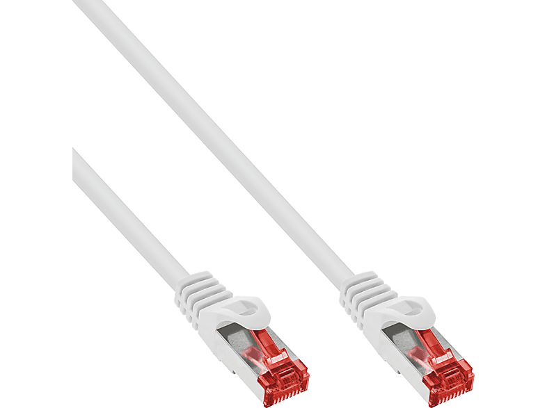 INLINE InLine® Patchkabel, S/FTP (PiMf), Cat.6, 250MHz, PVC, Kupfer, weiß,, Patchkabel, 0,25 m