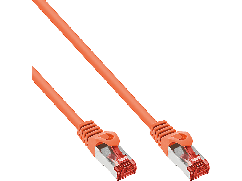 INLINE InLine® Patchkabel, S/FTP (PiMf), Cat.6, 250MHz, PVC, Kupfer, orange,, Patchkabel, 1 m