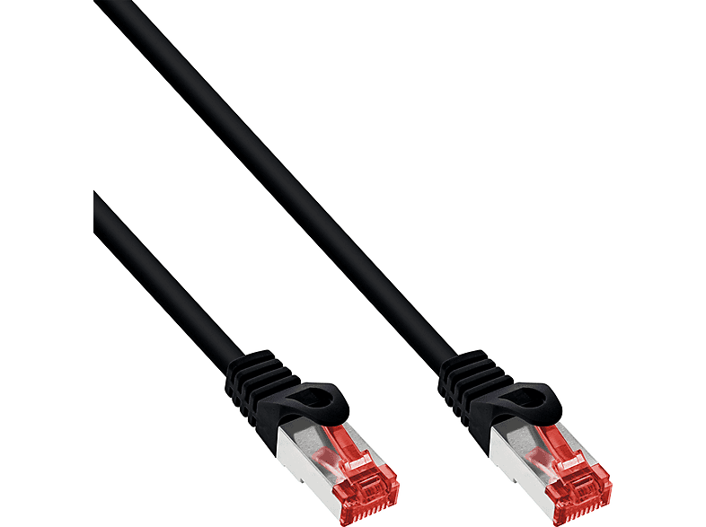 INLINE InLine® Crossover Patchkabel, S/FTP, Cat.6, schwarz, 0,3m Kabel Cat.6, Patchkabel, 0,3 m