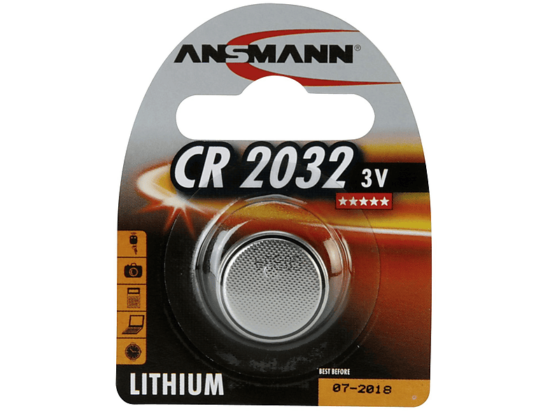 ANSMANN ANSMANN 5020122 Knopfzelle CR2032 3V Lithium Mainboardbatterie Strom / Knopfzellen Knopfzellen, Lithium, 3 Volt, 240 mAh 1 Stück