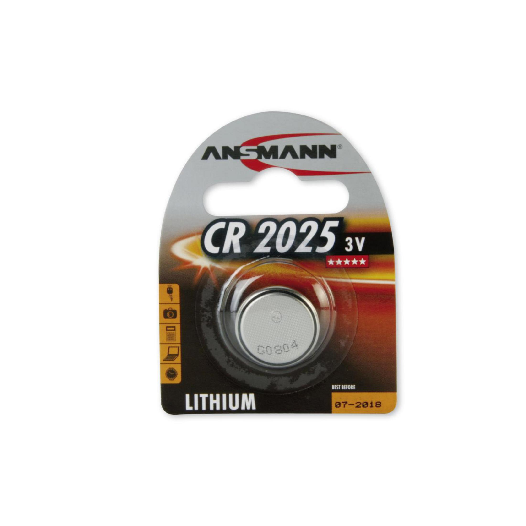 3 Stück 3V ANSMANN Lithium Lithium, 5020142 / Volt Strom CR2025 Licht Energie / ANSMANN 1 Knopfzellen Knopfzelle Knopfzellen,
