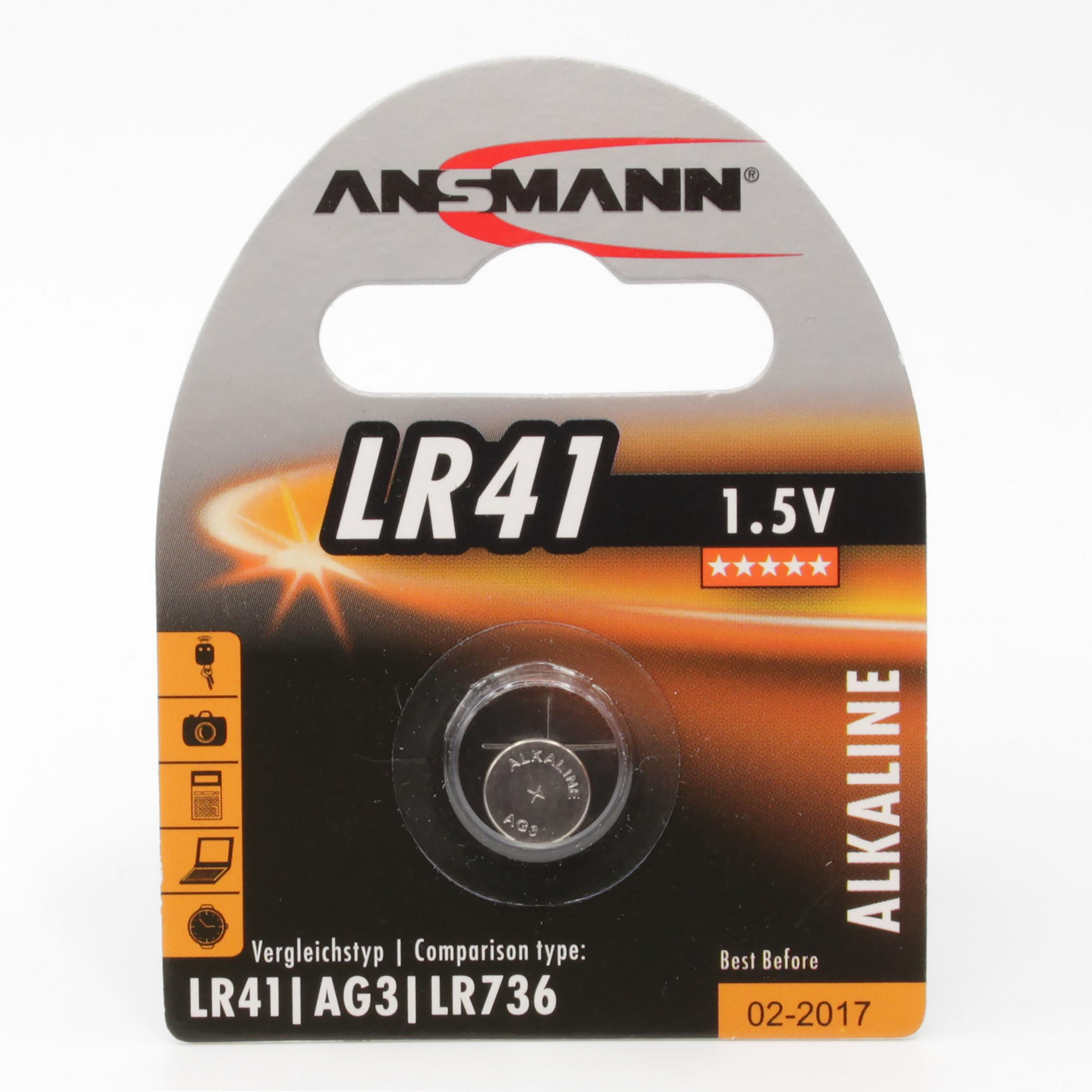 ANSMANN ANSMANN LR41 / Volt / 1,5V Knopfzellen Alkaline Knopfzelle Knopfzellen, 1.5 Alkaline, 5015332 Licht 1 Energie Strom Stück