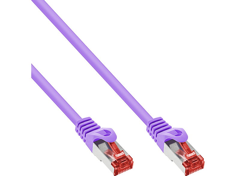 INLINE InLine® Patchkabel, S/FTP (PiMf), Cat.6, m purple,, PVC, Patchkabel, 1 Kupfer, 250MHz