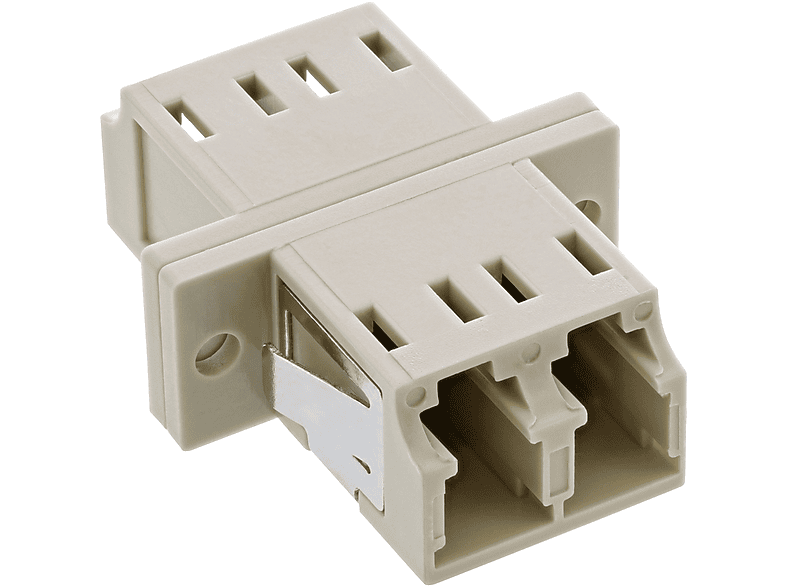 LWL Patchkabel Duplex LWL Keramik-Hülse, LC/LC, InLine® beige, multimode, INLINE Kupplung,