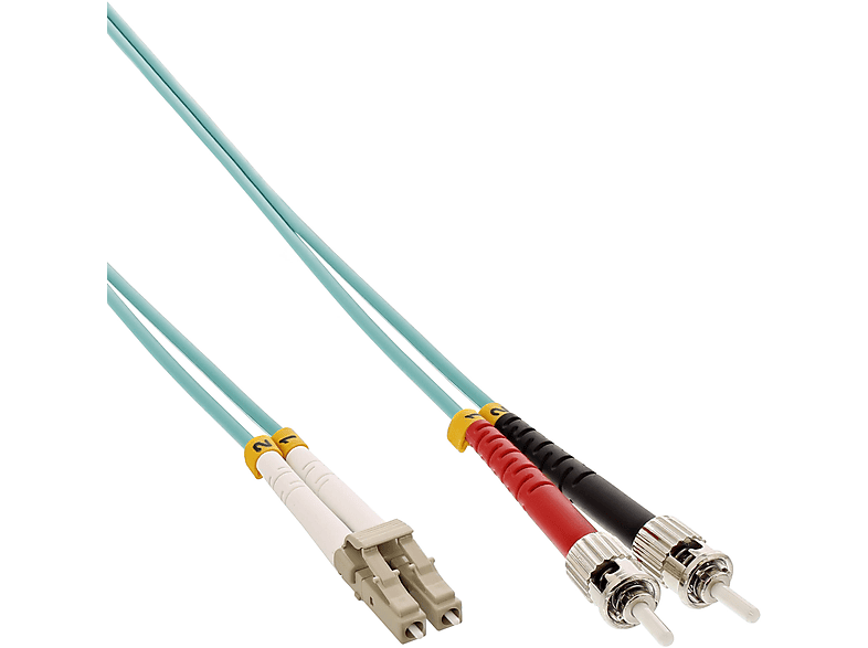 INLINE InLine® LWL Duplex Kabel, Patchkabel LWL, 1 Kabel LC/ST, 1m 50/125µm, Patchkabel, OM3, m