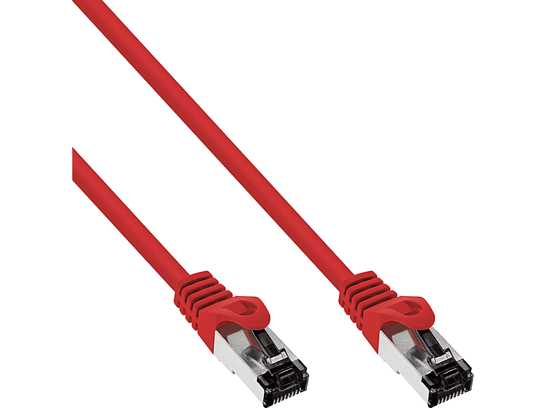 INLINE InLine® Patchkabel, S/FTP (PiMf), Cat.8.1, 2000MHz, halogenfrei, rot,, Patchkabel, 0,3 m