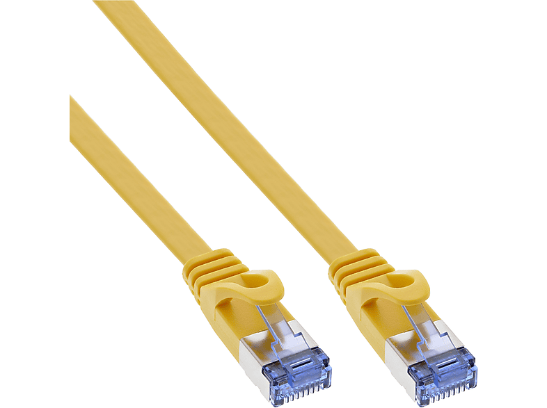 gelb, U/FTP, InLine® Cat.6A, Cat.6A, 1,5 Patchkabel, m flach, 1,5m INLINE Kabel Patchkabel