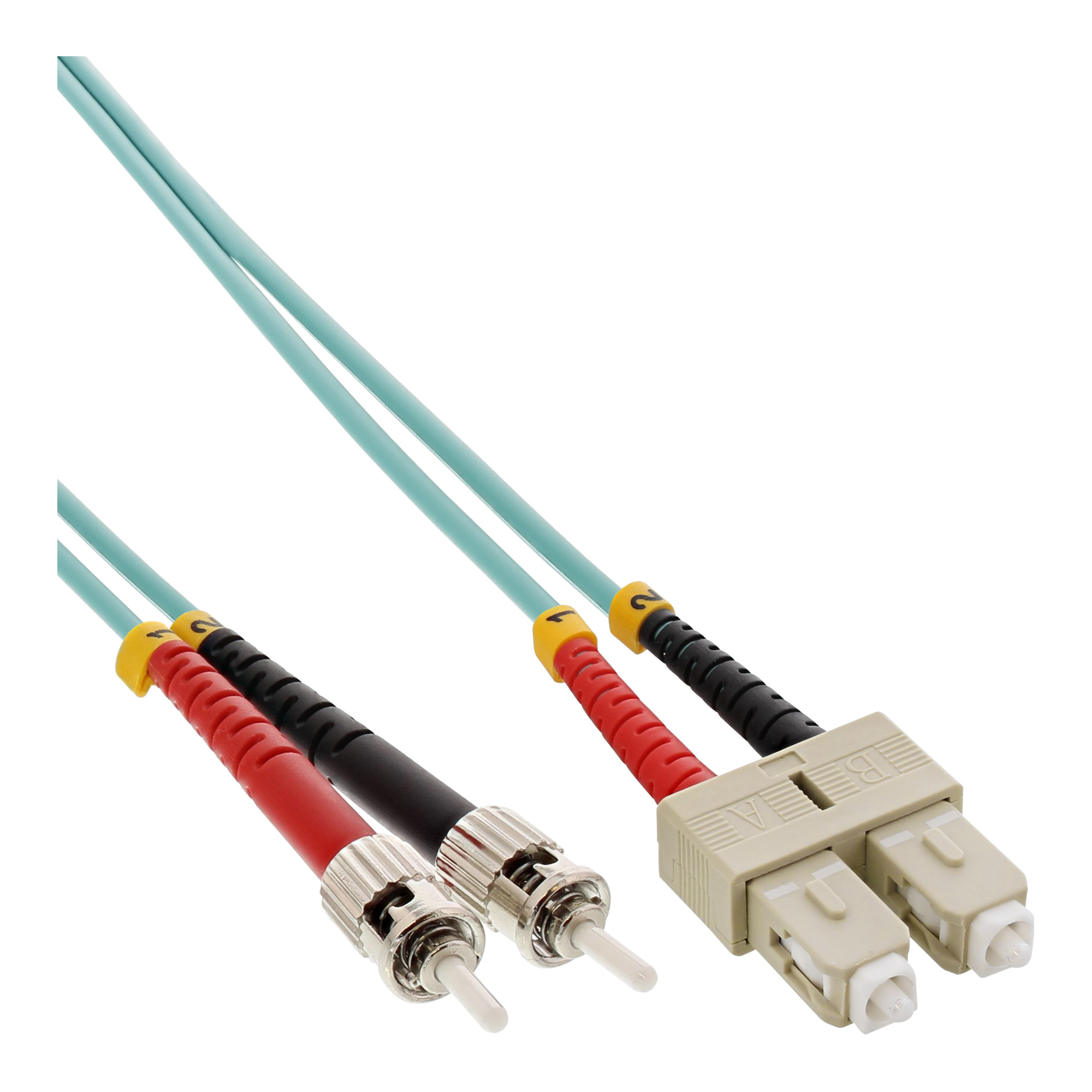 INLINE InLine® LWL Duplex Kabel, SC/ST, OM3, Patchkabel 50/125µm, SC/ST, LWL 0,5m 0,5 m Kabel LWL