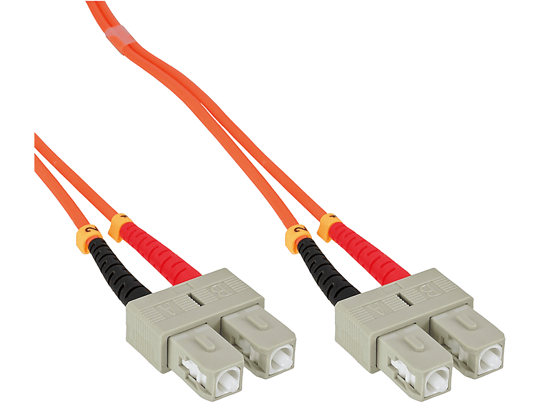 INLINE InLine® LWL Duplex Kabel, 50/125µm, Patchkabel LWL, m 0,5 SC/SC, Kabel LWL SC/SC, 0,5m OM2