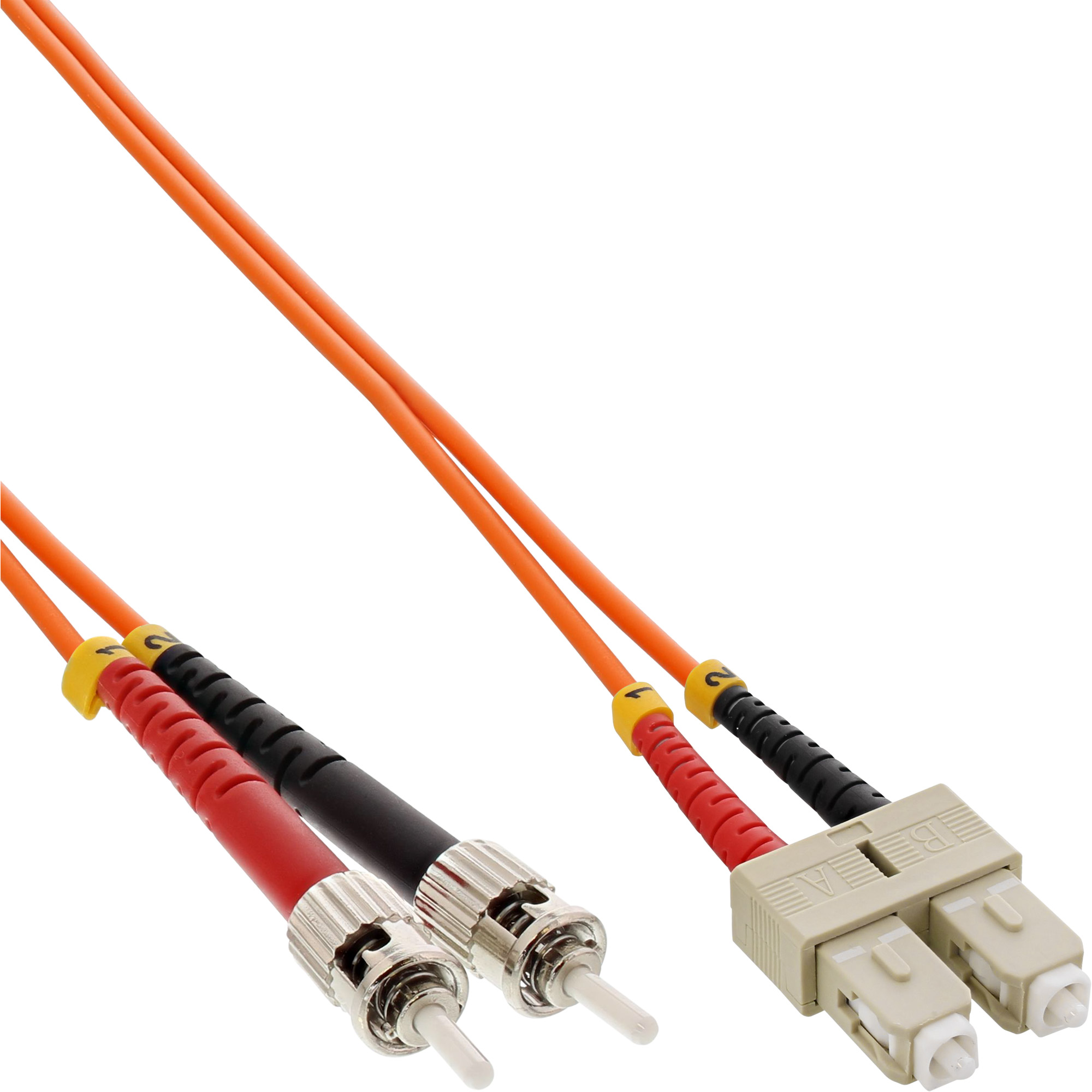 LWL Duplex INLINE 50/125µm, 0,5m Patchkabel LWL, m SC/ST, SC/ST, InLine® LWL 0,5 Kabel OM2, Kabel,