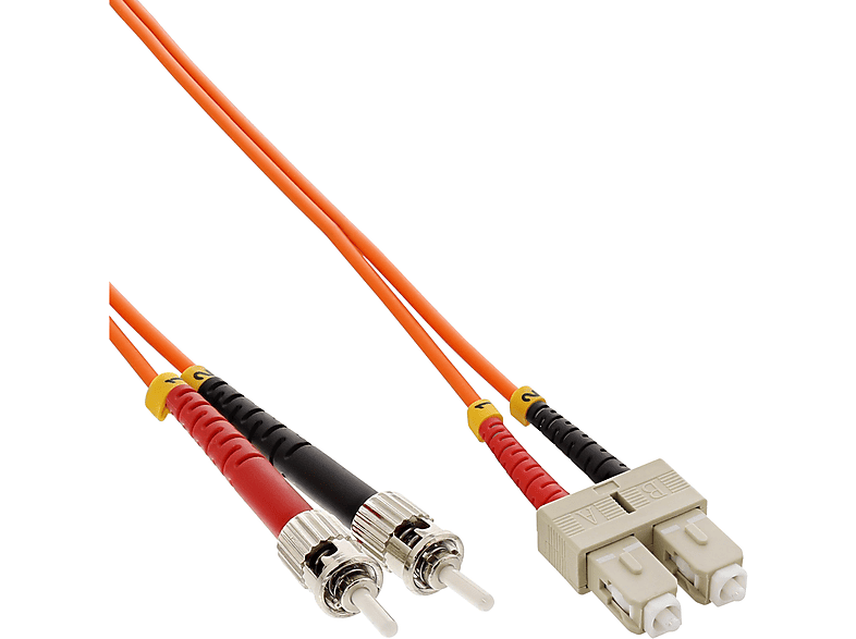 LWL Duplex INLINE 50/125µm, 0,5m Patchkabel LWL, m SC/ST, SC/ST, InLine® LWL 0,5 Kabel OM2, Kabel,