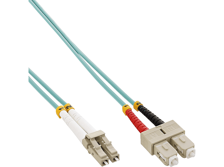 INLINE InLine® LWL Duplex Kabel, LC/SC, 50/125µm, OM3, 10m Kabel Patchkabel, Patchkabel LWL, 10 m