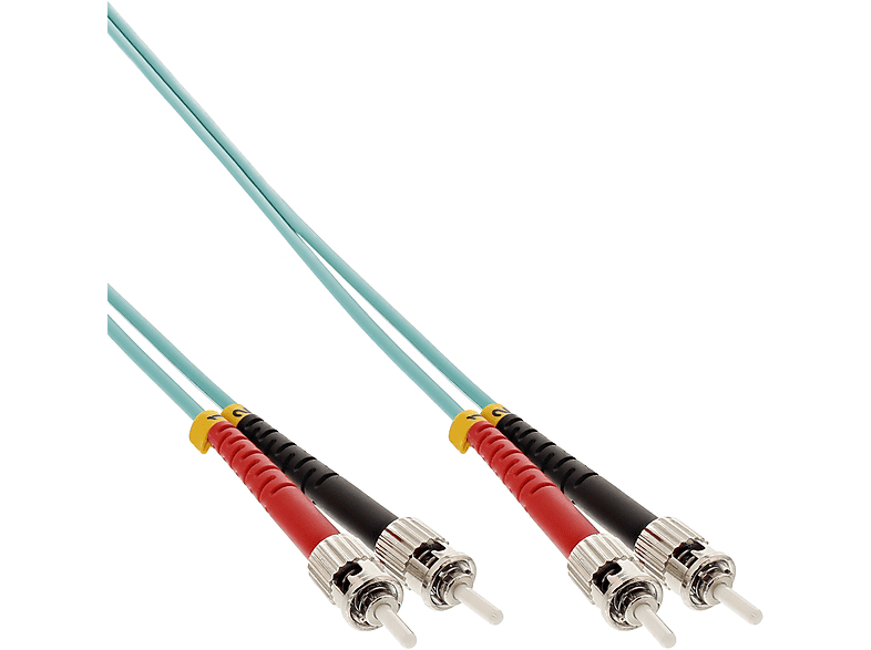 INLINE InLine® LWL Duplex Kabel, ST/ST, 50/125µm, OM3, 2m Kabel Patchkabel, Patchkabel LWL, 2 m