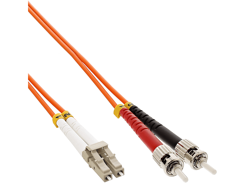 INLINE InLine® LWL Duplex Kabel LC/ST 50/125µm, 15m Patchkabel LWL LC-ST, Patchkabel LWL, 15 m