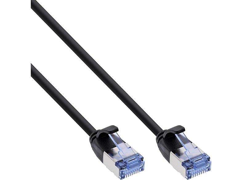INLINE InLine® Kabel schwarz, U/FTP, Patchkabel Patchkabel, 0,5 0,5m m Cat.6A, slim, Cat.6A