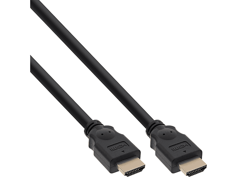 3m InLine® Stecker, verg. Stecker HDMI HDMI-High Speed, INLINE / - HDMI Kabel,