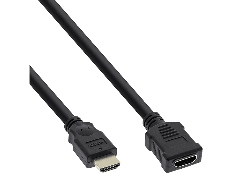 Stecker INLINE Verlängerung, InLine® HDMI / HDMI-High Buchse, Speed, HDMI 2m