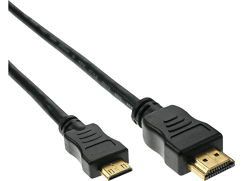 INLINE InLine® HDMI Speed Mini auf A Cable, Stecker Kabel, High verg. C, HDMI