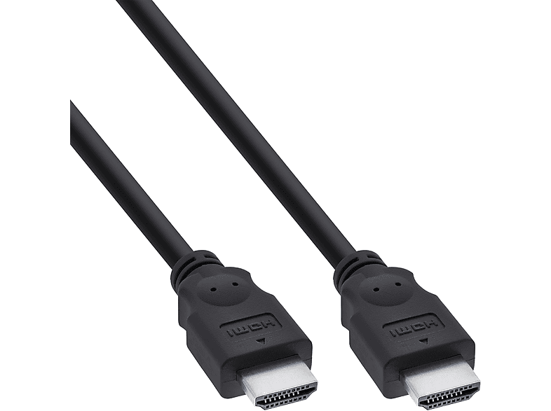 Stecker, Stecker INLINE / InLine® - Kabel, schwarz, 5m HDMI-High Speed, HDMI HDMI