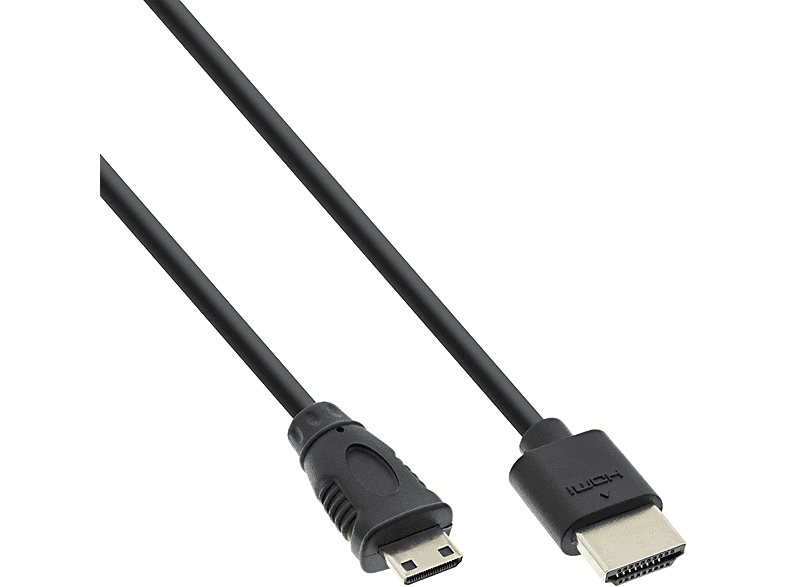 A Superslim HDMI C, HDMI-High Kabel Ethernet, mit Speed InLine® INLINE HDMI an /