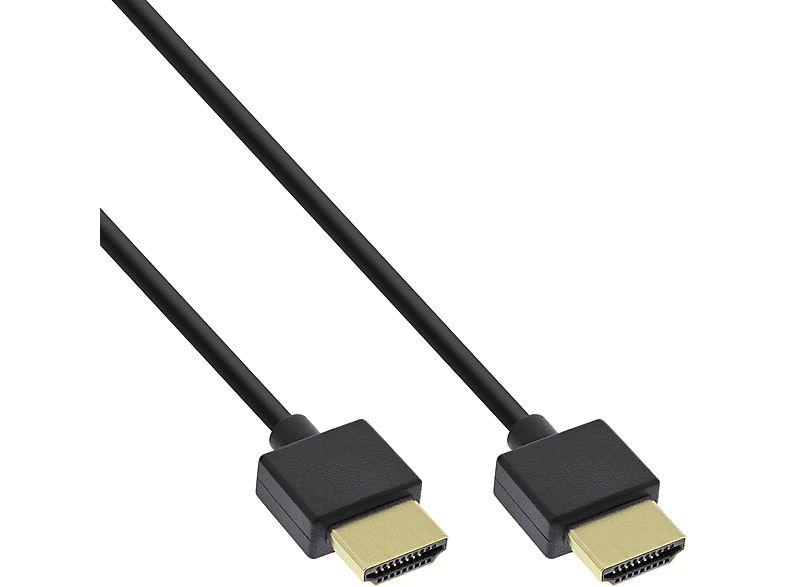 INLINE InLine® HDMI Superslim A an HDMI-High HDMI Kabel Speed mit A, Ethernet, 