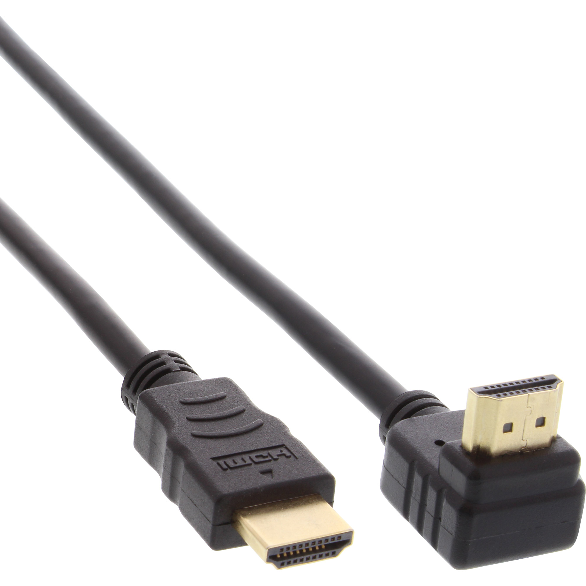 INLINE InLine® Kabel, HDMI HDMI gewinkelt, Stecker HDMI-High Ethernet, Speed mit