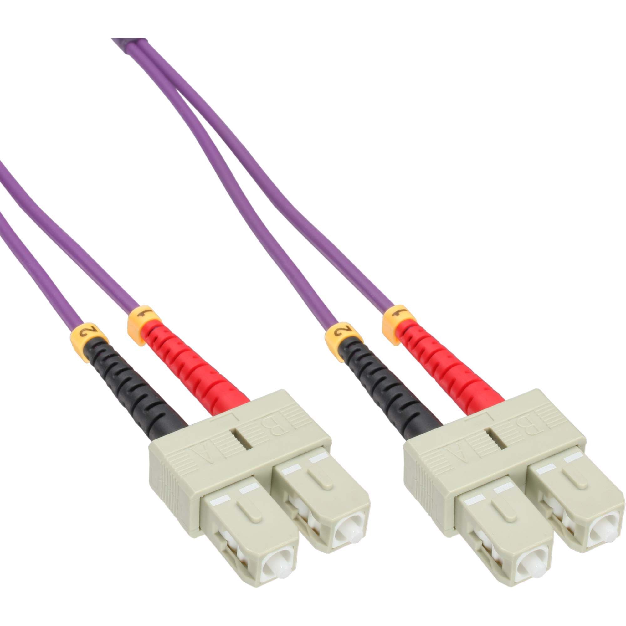 SC/SC, 25 LWL, INLINE Kabel, OM4, Patchkabel InLine® LWL 50/125µm, Duplex Patchkabel, 25m Kabel m